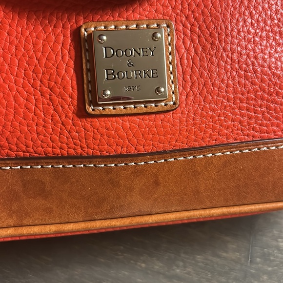 Dooney & Bourke Orange and Tan Satchel with Structured Design - Picture 3 of 6